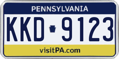 PA license plate KKD9123