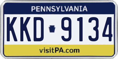 PA license plate KKD9134