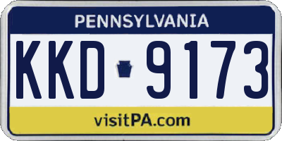 PA license plate KKD9173