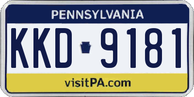 PA license plate KKD9181