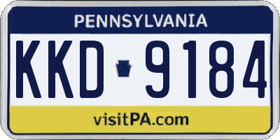 PA license plate KKD9184
