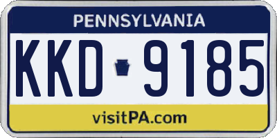 PA license plate KKD9185