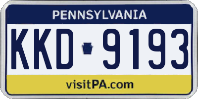 PA license plate KKD9193