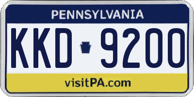 PA license plate KKD9200