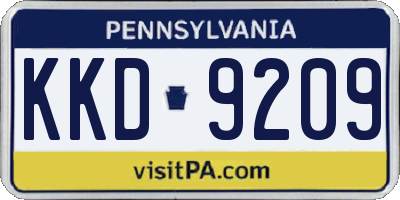PA license plate KKD9209