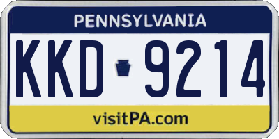 PA license plate KKD9214