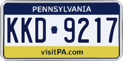 PA license plate KKD9217