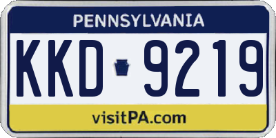 PA license plate KKD9219