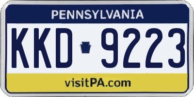 PA license plate KKD9223