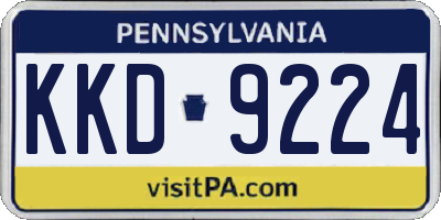 PA license plate KKD9224