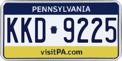 PA license plate KKD9225