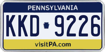 PA license plate KKD9226