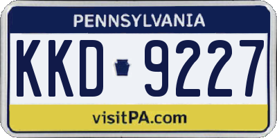PA license plate KKD9227