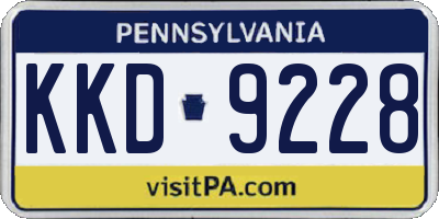 PA license plate KKD9228