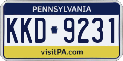 PA license plate KKD9231