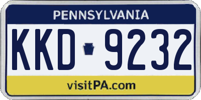 PA license plate KKD9232