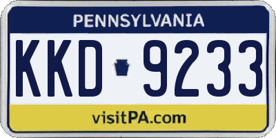 PA license plate KKD9233