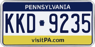 PA license plate KKD9235