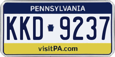 PA license plate KKD9237