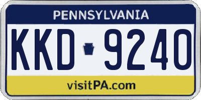 PA license plate KKD9240
