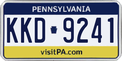 PA license plate KKD9241