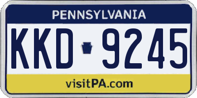 PA license plate KKD9245