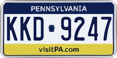 PA license plate KKD9247