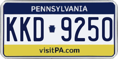 PA license plate KKD9250