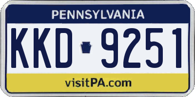 PA license plate KKD9251