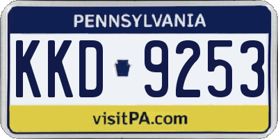 PA license plate KKD9253