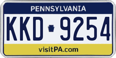 PA license plate KKD9254