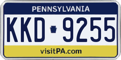 PA license plate KKD9255
