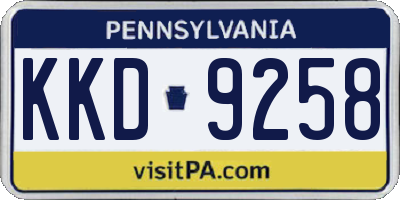 PA license plate KKD9258