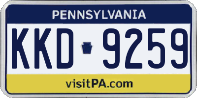 PA license plate KKD9259
