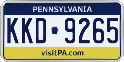 PA license plate KKD9265