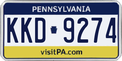 PA license plate KKD9274