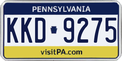 PA license plate KKD9275
