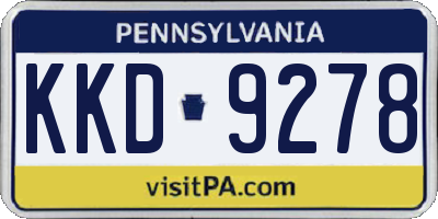 PA license plate KKD9278