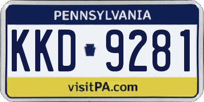 PA license plate KKD9281