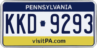 PA license plate KKD9293