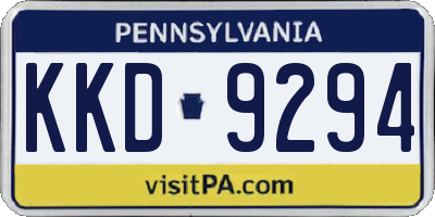 PA license plate KKD9294