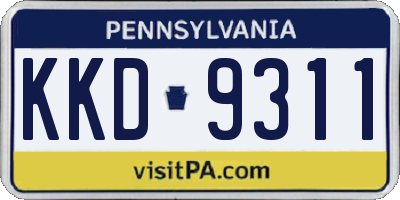 PA license plate KKD9311