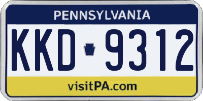 PA license plate KKD9312