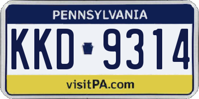PA license plate KKD9314