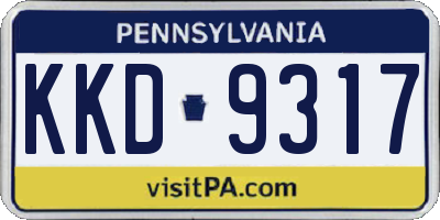 PA license plate KKD9317