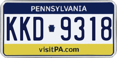 PA license plate KKD9318