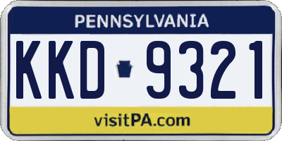 PA license plate KKD9321