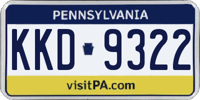 PA license plate KKD9322