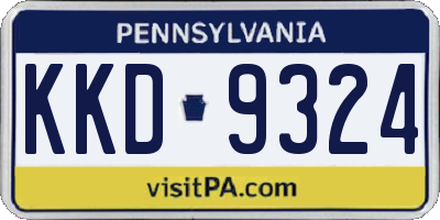 PA license plate KKD9324
