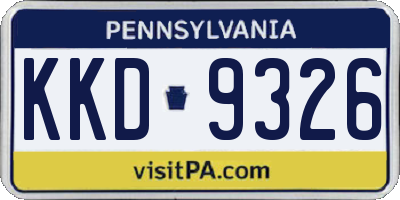PA license plate KKD9326